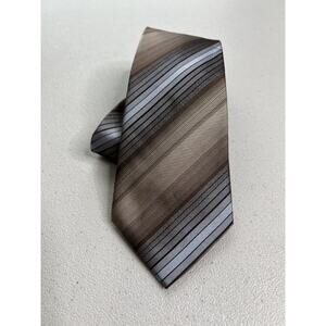 Cedarwood State Brown and Blue Striped Pattern Tie NWOT